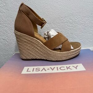 Tan Espadrille Wedge Sandals